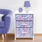 Sorbus Nightstand with 3 Drawers - Furniture Storage for Bedroom, Closet, Office Organization - Steel Frame, Wood Top, Pastel Fabric Bin